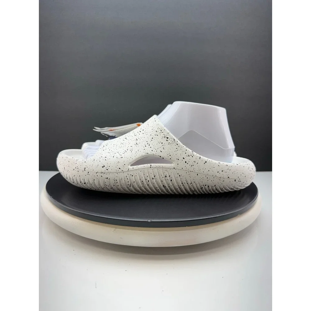 Crocs Mellow Recovery Speckle Slides Mens Size 7 White Slip On Comfort Sandals - Picture 2 of 12
